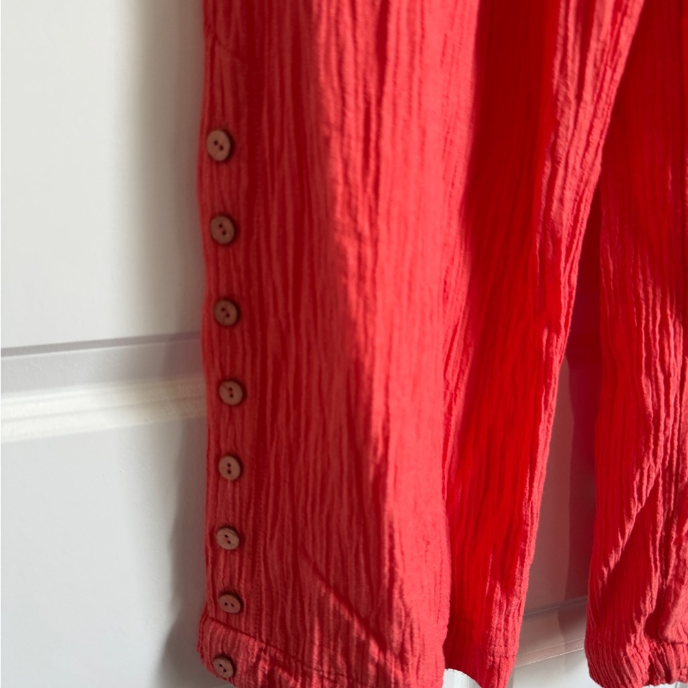 Soft Surroundings Oceo 2 Piece Matching Set Tunic Pants Size L Deep Sea Coral - Picture 7 of 10
